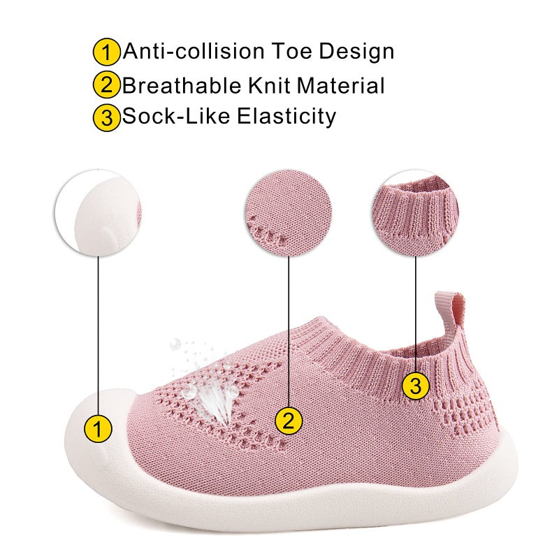 Charrost Trendy Toddler Girl Shoes Slip On Design with Sparkle Perfect Party Pair Pink 12-18 Months Size 5T - Image 2